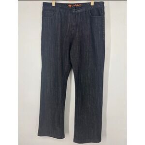 Magnet Y2K Dark Wash Rhinestone Embellished Straight Leg Jeans Womens 12 Black